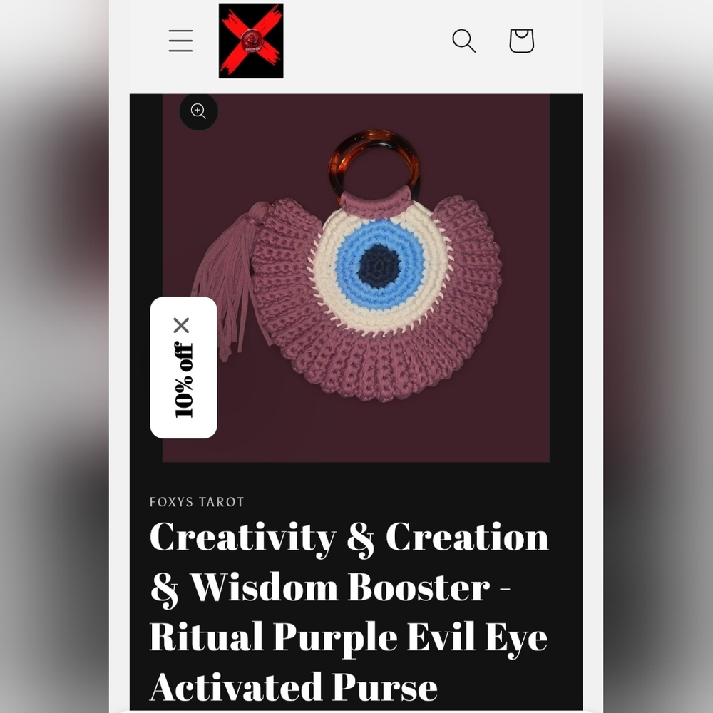 Creativity & Creation & Wisdom  Booster Ritual Activated Purple Evil Eye Purse